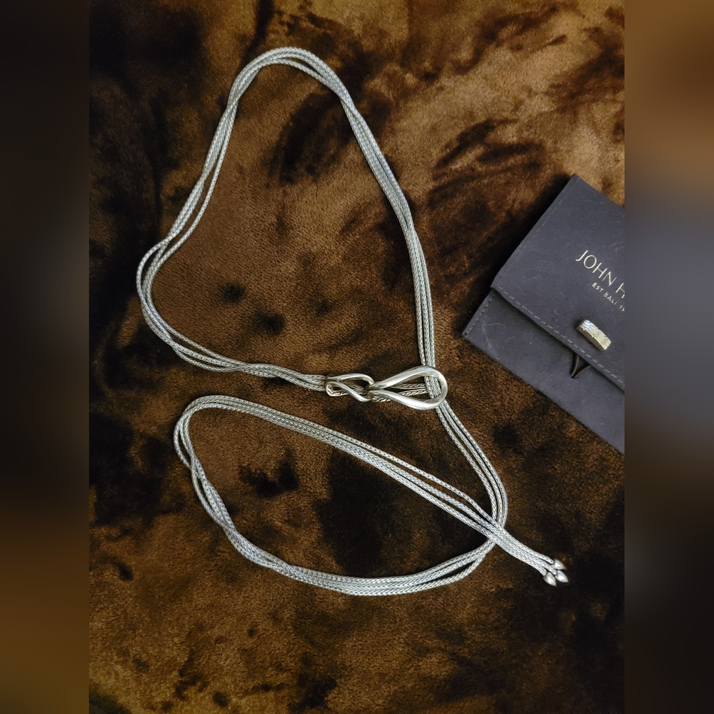 John Hard Sterling Silver Classic Chain Asli Lariat Necklace